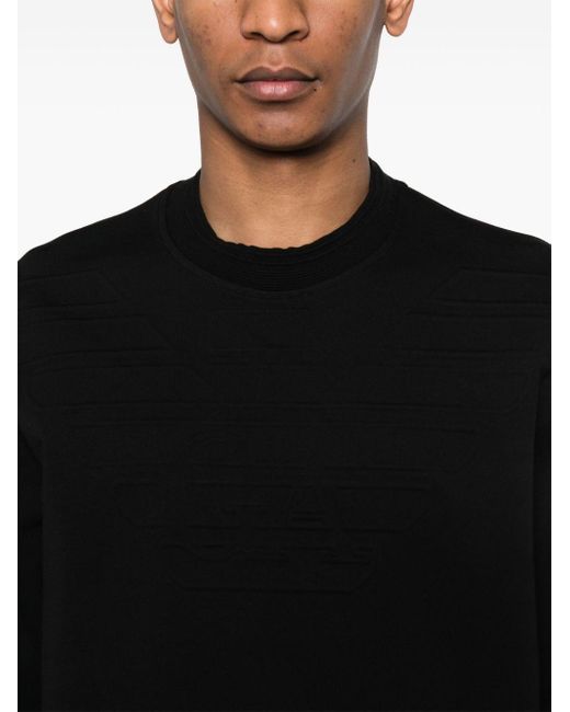 Emporio Armani Sweater Met Logo-reliëf in het Black voor heren