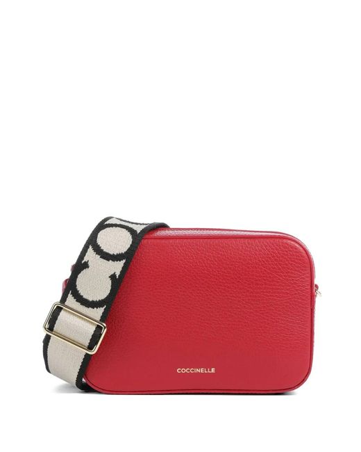 Coccinelle Red Small Tebe Logo Shoulder Bag