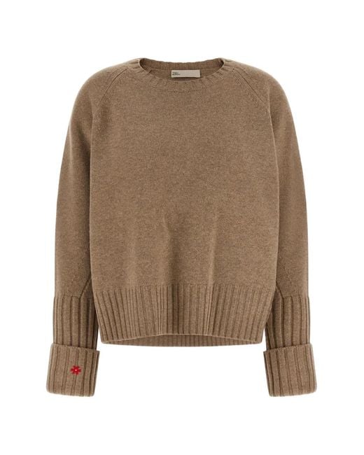 Tory Burch Brown Merino Wool Sweater