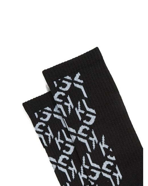 Karl Lagerfeld Black Monogram-Pattern Socks for men