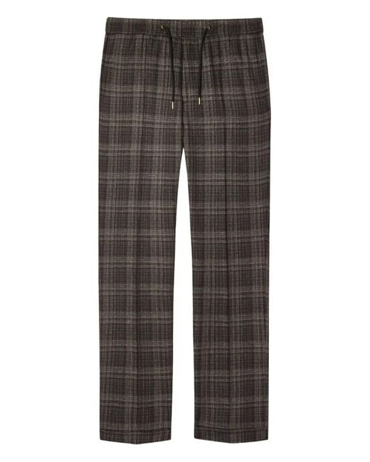 Paul Smith Gray Drawstring Checked Trousers for men