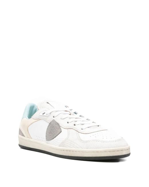 Philippe Model White Leather Panel Sneakers for men