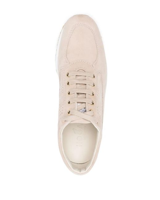 Hogan White Interactive Lace Up Sneakers