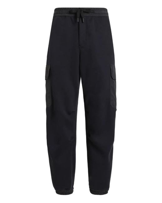 Dolce & Gabbana Blue Double-Faced Track Pants for men