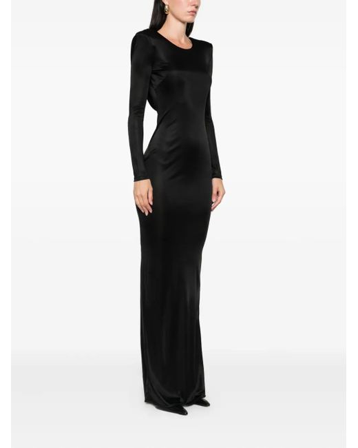 Elisabetta Franchi Black Langärmeliges Maxikleid