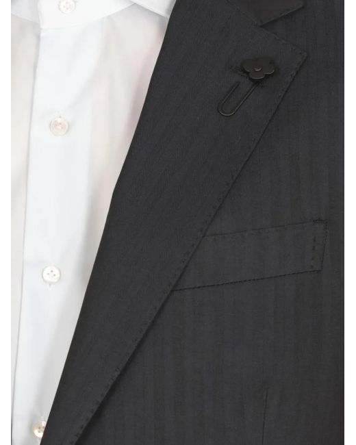 Lardini Black Single-Breasted Cotton Suit for men
