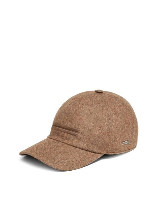 Zegna Brown Cashmere Baseball Cap for men