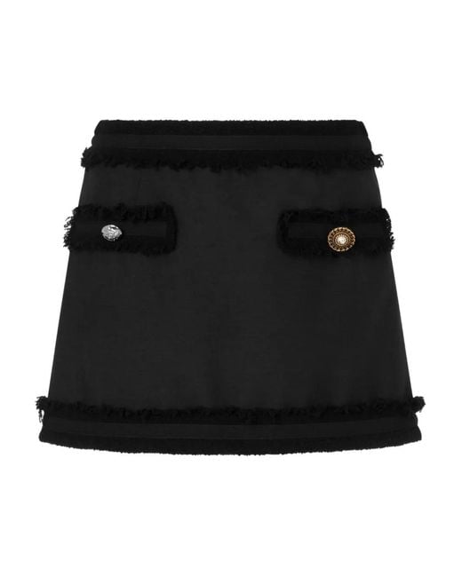 Moschino Black Button-detail Mini Skirt