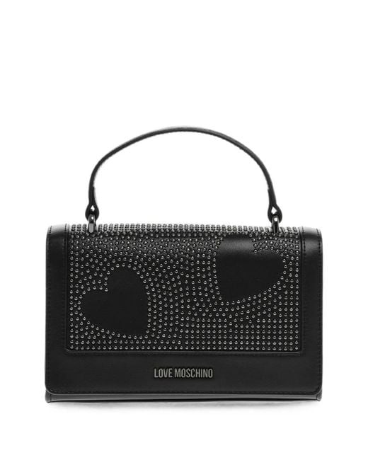 Moschino Black Love Stud-Embellished Shoulder Bag