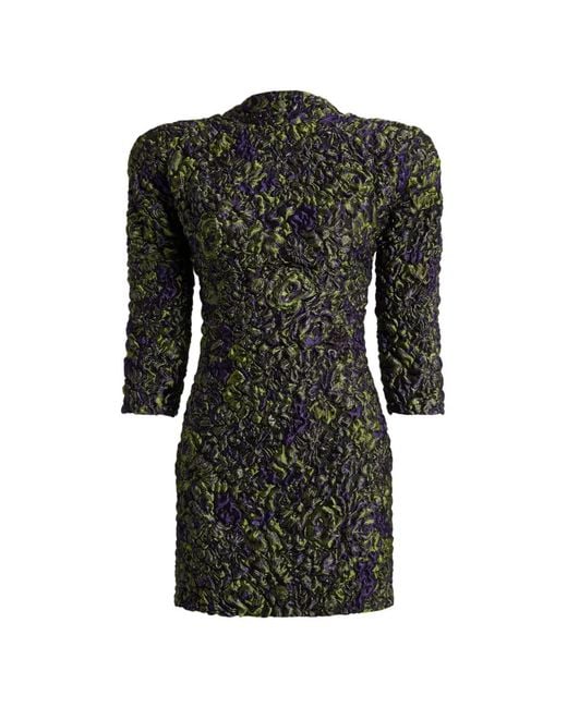 Balmain Black Cloqué Jacquard Dress