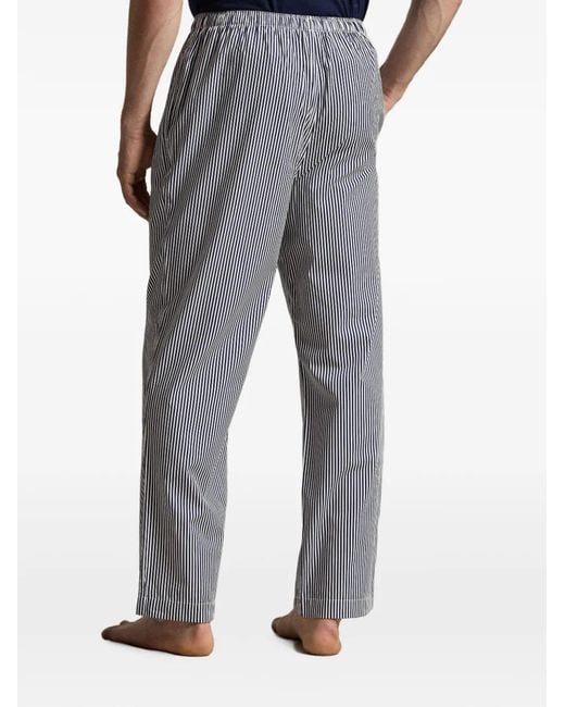Polo Ralph Lauren Gray Polo Bear Striped Pajama Trousers for men