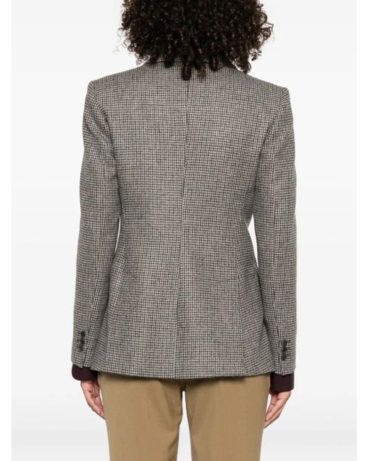 P.A.R.O.S.H. Gray Houndstooth Single-Breasted Blazer
