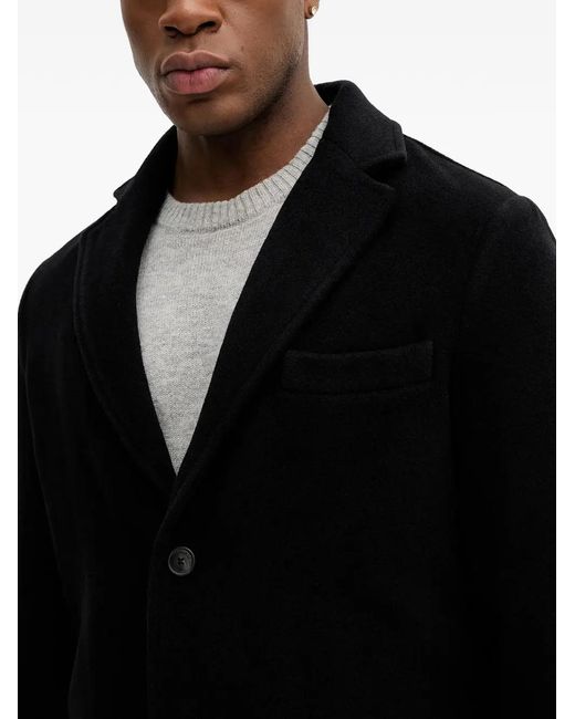 Trussardi Black Single-Breasted Coat for men