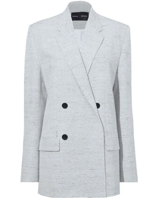 Proenza Schouler Gray Hadley Mélange-Effect Blazer
