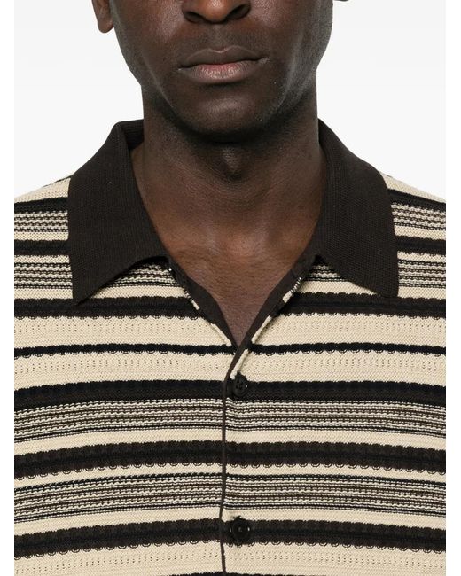 NN07 Black Nolan Ls Polo 60016 Striped-Detail Cardigan for men
