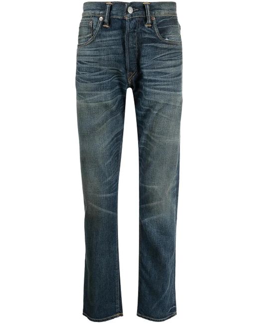 Vaqueros Con Efecto Desgastado RRL de hombre de color Blue