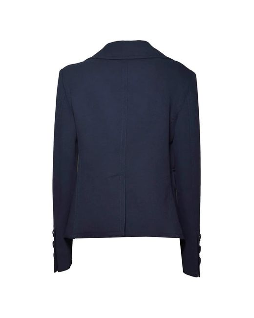 Etro Blue Double-Breasted Notched-Lapel Jacket
