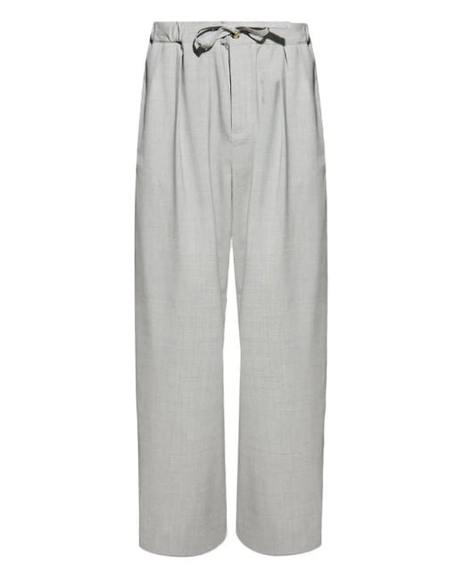 Loewe Gray Pleated Drawstring Trousers for men