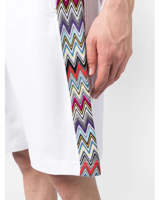 Missoni White Signature Zigzag-Detail Shorts for men