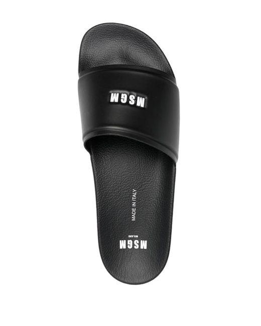 MSGM Pantoletten Mit Logo-Print in Black für Herren