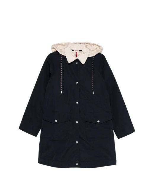 Moncler Blue Hooded Pocket Parka
