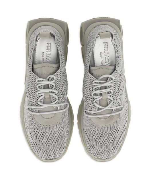 Ferragamo White Running Lace-Up Sneakers