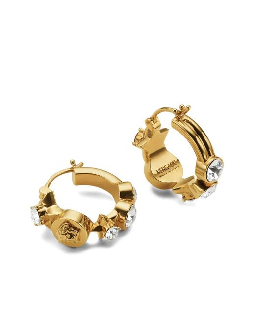 Versace Metallic Medusa-Embellishment Hoop Earrings
