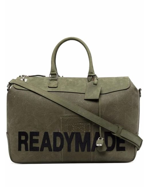 READYMADE Green Logo-Print Gym Bag