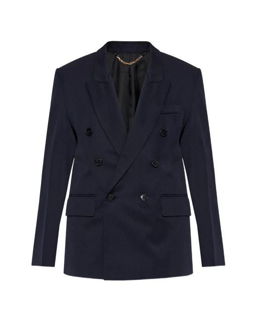 Victoria Beckham Blue Tailored Double-Breasted Blazer