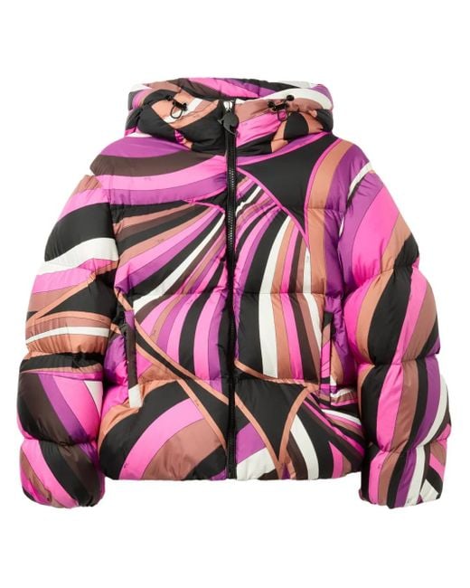 Emilio Pucci Irideプリント パデッドジャケット Pink