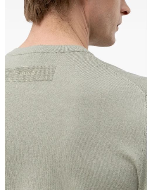 Pull À Patch Logo HUGO pour homme en coloris Gray