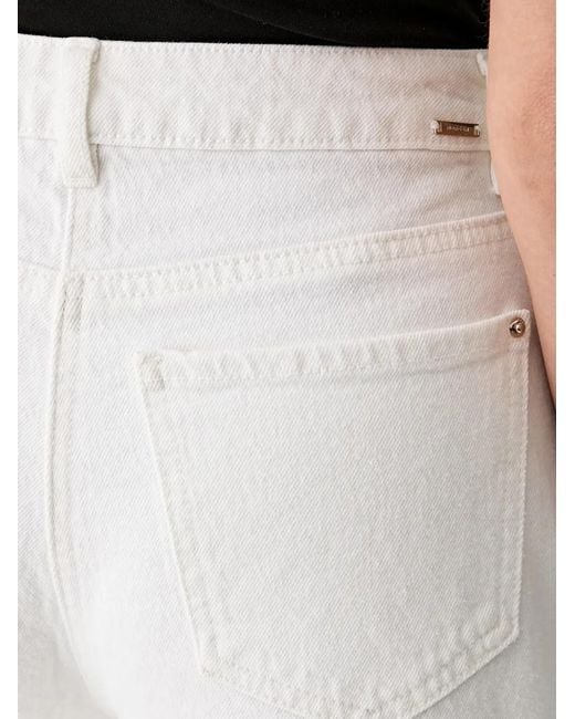 Morgan White Straight-Leg Denim Shorts