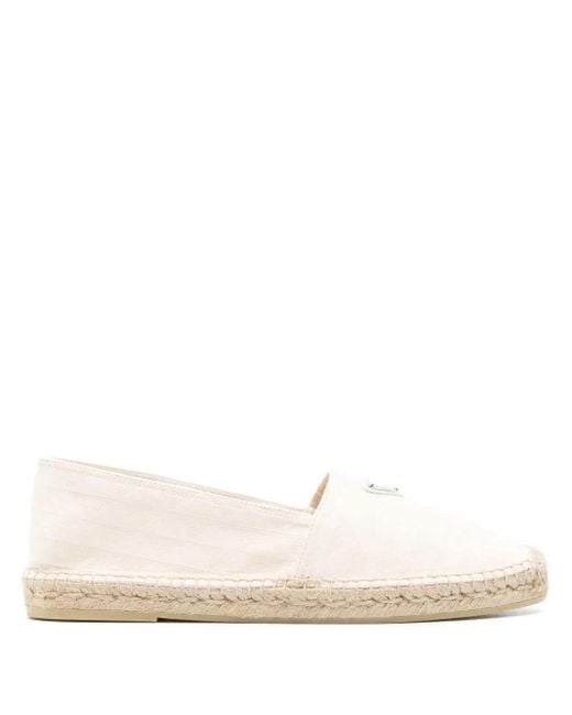 Prada Espadrilles Mit Emaille-Logo in Natural für Herren