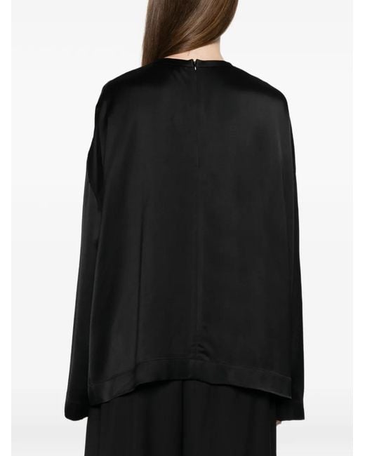 Totême Black "Boxy Satin" Top