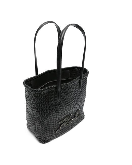 Karl Lagerfeld Black Top-Handles Tote Bag