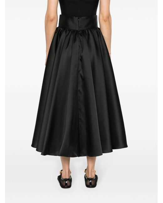 Blanca Vita Black Pleated Maxi Skirt