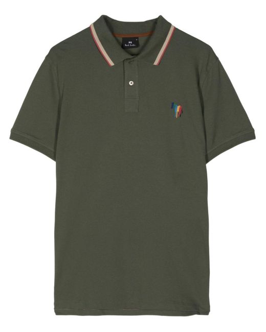 PS by Paul Smith Green Broad Stripe Zebra Polo Shirt for men