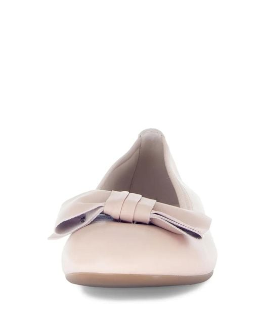 Gabor Pink Bow-Detail Ballet Flats
