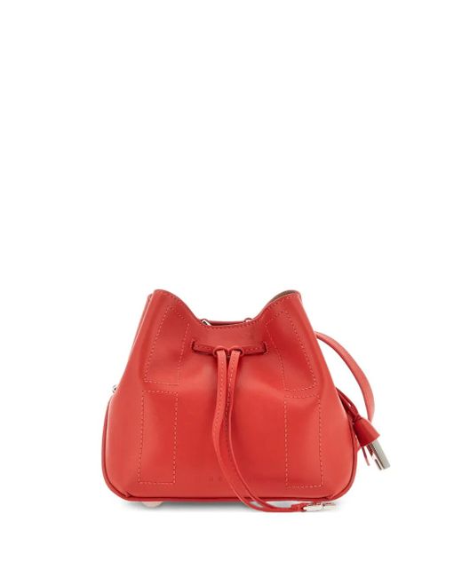 Hogan Red Mini Hocket Drawstring Bucket Bag