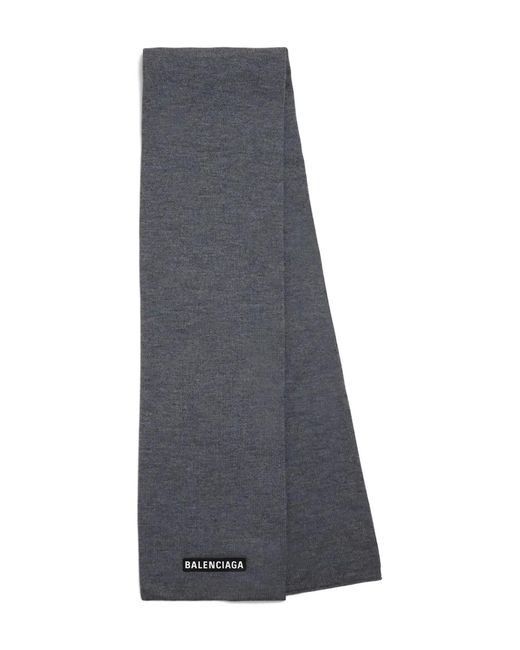 Écharpe À Patch Logo Balenciaga pour homme en coloris Gray