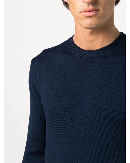 Ballantyne Blue Round-Neck Wool Jumper for men