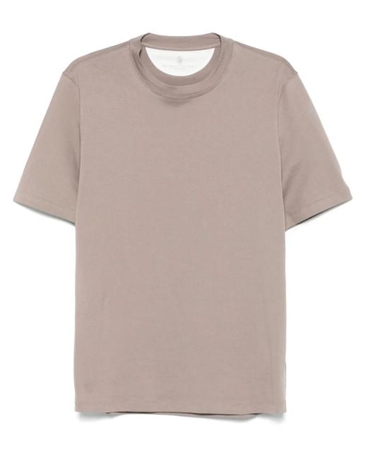 メンズ Brunello Cucinelli コットン Tシャツ Natural