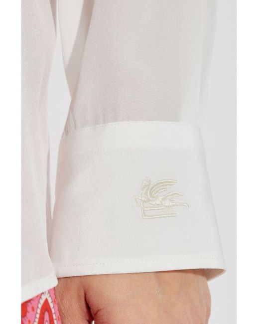 Etro White Silk Shirt