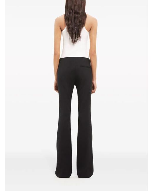 Courreges Black Twist-Front Bootcut Wool Trousers