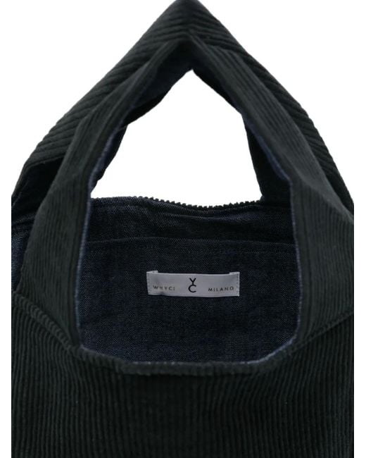 Whyci Ribfluwelen Shopper in het Black