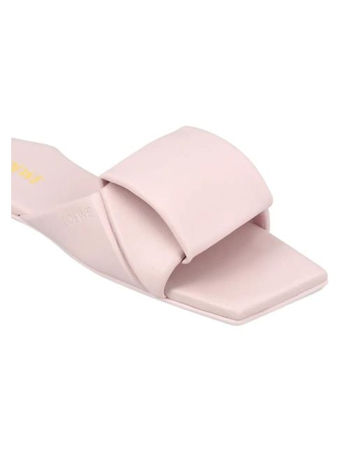 Loewe Pink Origami Padded Square-Toe Slides