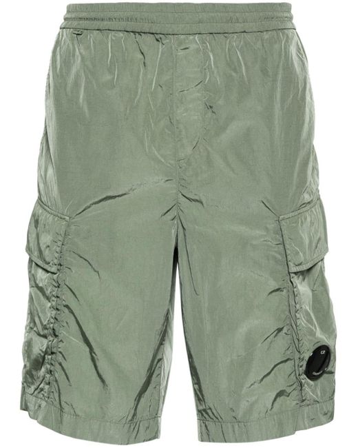 C P Company Green Lens-detail Cargo Shorts for men