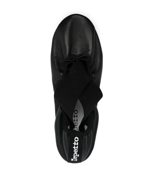 Repetto Black Gianna Leather Ballerina Shoes