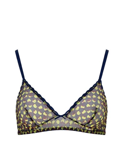 Laura Urbinati Black Soutien-Gorge En Tulle À Motif