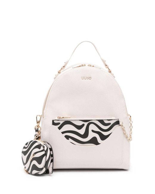 Liu Jo White Zebra-pouch Backpack